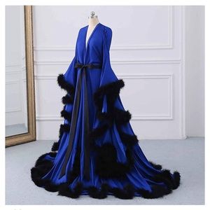 Long feather black robe